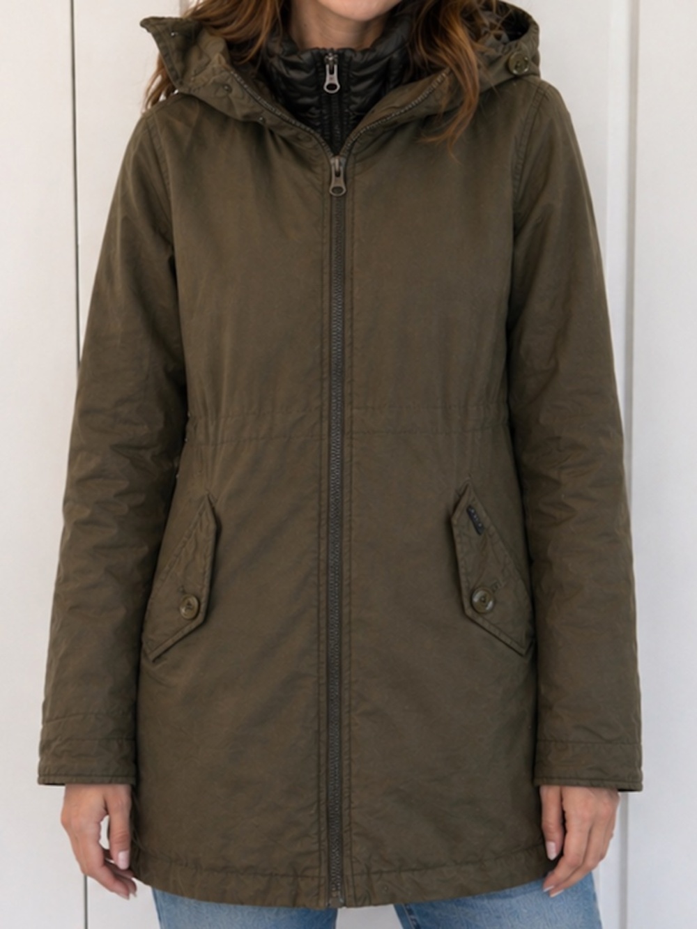 Woolrich 3-in-1 Insulated Waterproof Parka in Olive Green